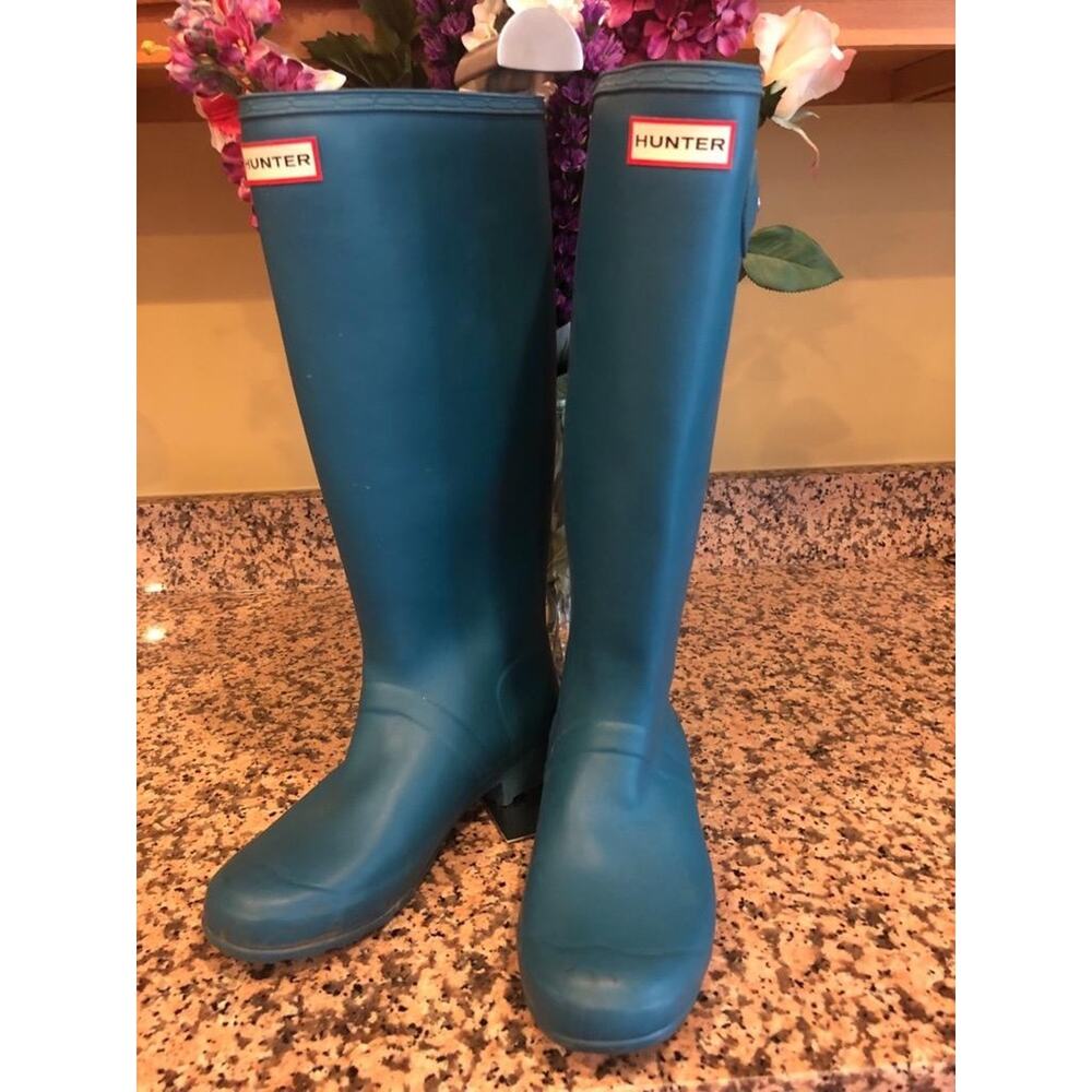 Hunter Womens Original Tall Rain Bootsteal blue SIZE US 9 female (500